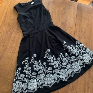 Black Calvin Klein Dress with Embroidery Detail